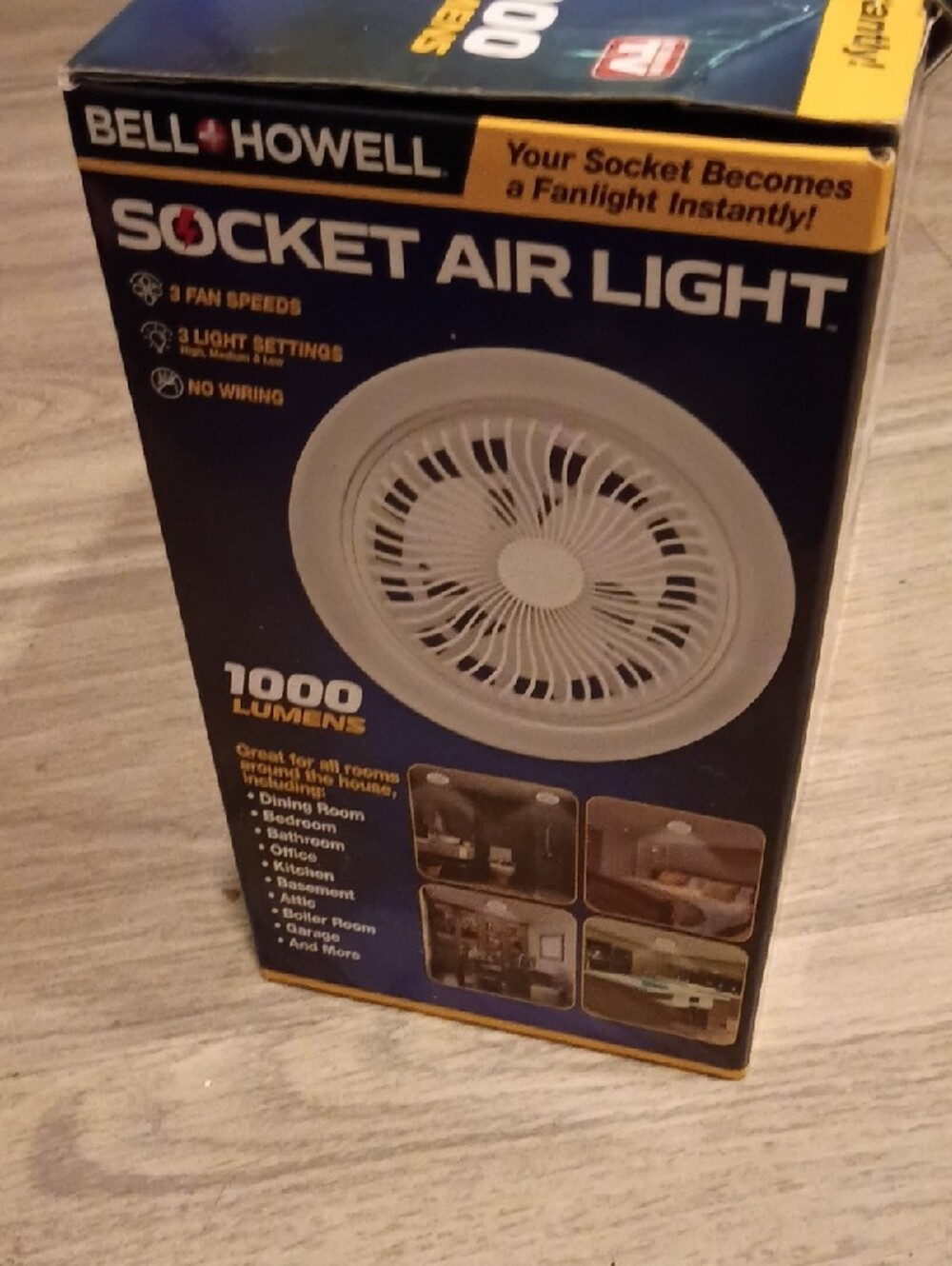 White Socket Air Light with Fan - White - Picture 6 of 6
